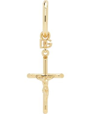 Dolce & Gabbana ゴールド Dna Cross シングルピアス - ブラック