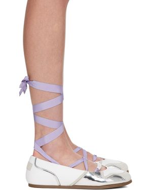 Moschino Suede Mirror Effect Ballerina Flats - Pink