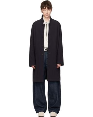 Lemaire Soft Suit Wool Crepe Coat - Black