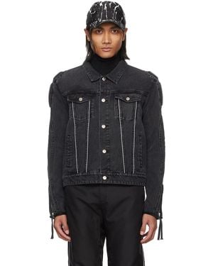 KANGHYUK Lock Stitched Denim Jacket - Black