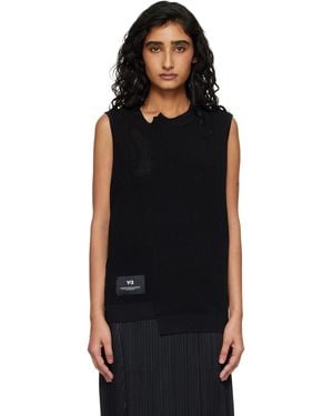 Y-3 Gfx Knitted Jumper Vest - Black