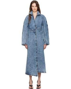 Alaïa Faded Denim Trench Coat - Black