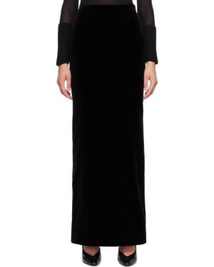 Alaïa Column Velvet Maxi Skirt - Black