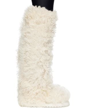 Moncler Beverly High Shearling Tall Boots - Natural