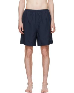 Ami Paris Long Plain Swim Shorts - Blue