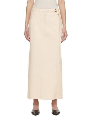 LE17SEPTEMBRE Off- Tessa Belted Maxi Skirt - Natural