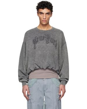 R13 'New York' Balloon Crewneck Sweatshirt - Grey