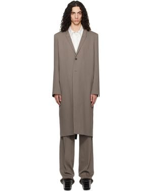 Rick Owens Temple Twisted Wool Concordian Coat - Black