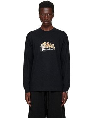Aape By A Bathing Ape 'Aaper' Graphic Long Sleeve T-Shirt - Black