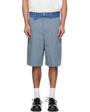 MM6 by Maison Margiela Denim Waistband Cargo Shorts - Blue