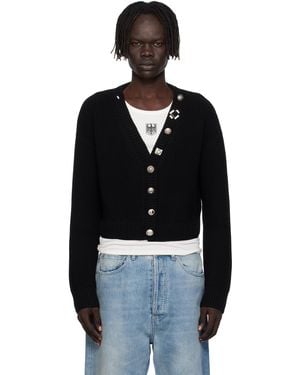Vetements Fancy Button Mini Cardigan - Black