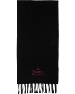 Vivienne Westwood Embroidered Scarf - Black