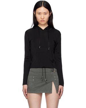 Dion Lee Lustrous Shrunken Hoodie - Black