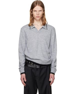 AV VATTEV High-Neck Wool Polo - Grey