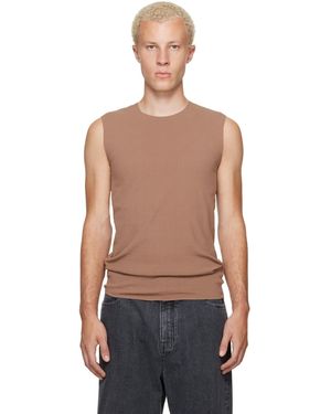 Jil Sander Tan Ribbed Tank Top - Multicolor