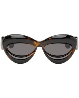 Loewe トータスシェル Inflated キャットアイサングラス - ブラック