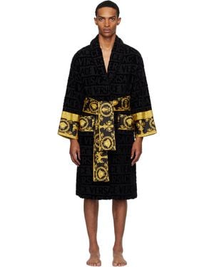 Versace ブラック 'I Heart Baroque' バスローブ