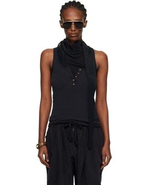 Isabel Marant Helma Silk Tank Top - Black