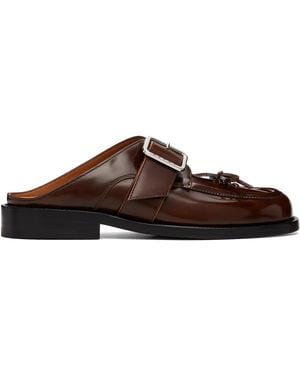 Marni Buckle Sabot Loafers - Brown