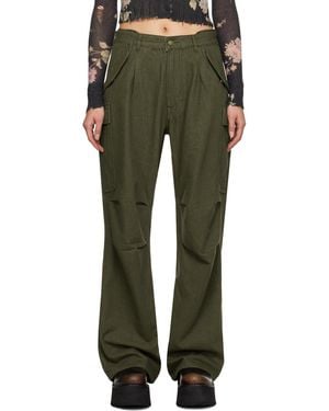 R13 Khaki Damon Denim Cargo Trousers - Green