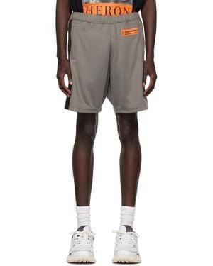 Heron Preston グレー ロゴパッチ ショートパンツ - ブラック