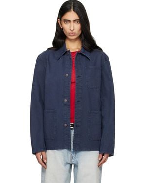 Tonywack Garment Washed Cotton Utility Jacket - Blue
