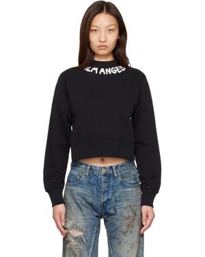 Palm Angels Neck Logo Fitted Sweatshirt - Black