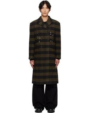 ANDERSSON BELL Lacie Check Buttons Coat - Black