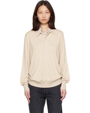 Acne Studios Layered Silk Knit Polo - Black