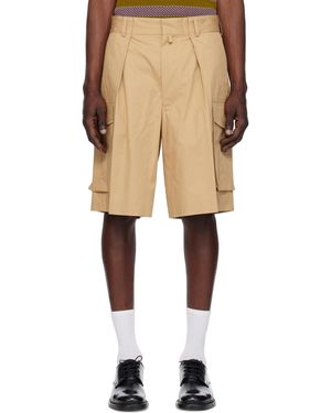 Dries Van Noten Pleated Cargo Shorts - Natural