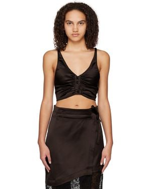 Ganni Brown Criss-cross Camisole - Black