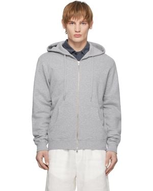 Sunspel グレー ループバック ジップフーディ