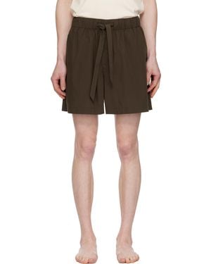 Tekla Poplin Pyjama Shorts - Black
