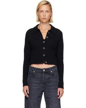 Our Legacy Cardigan De Style Polo Mazzy Noir