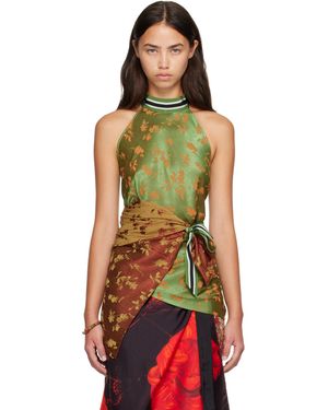 Dries Van Noten Jacquard Wrap Top - Green