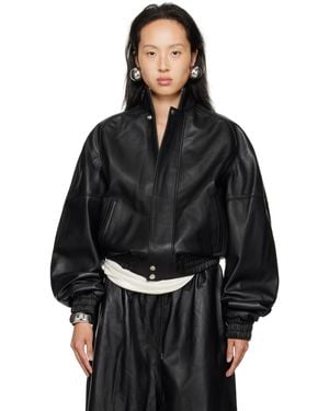 Lu'u Dan Blouson Leather Jacket - Black