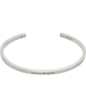 Maison Margiela シルバー ロゴ カフブレスレット - ブラック