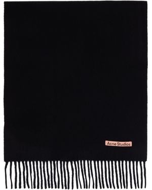 Acne Studios Fringe Wool Narrow Scarf - Black