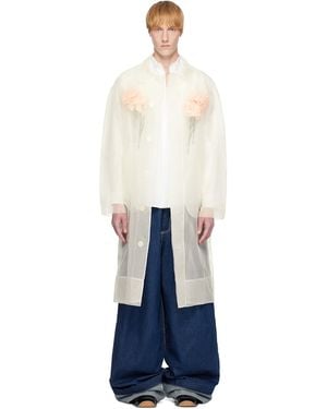 Simone Rocha Off- Stuffed Carnation Car Coat - Blue