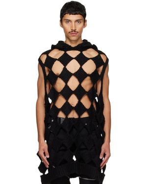 Rick Owens Tower Sarutanya Hooded Tank Top - Black