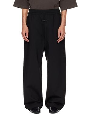 Fear Of God Double Weave Wool Wide Leg Drawstring Trousers - Black