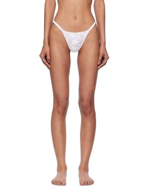 Fruity Booty Broderie Thong - White