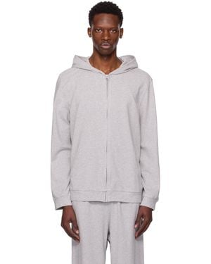 Skims グレー Jersey Lounge ジップアップフーディ - マルチカラー