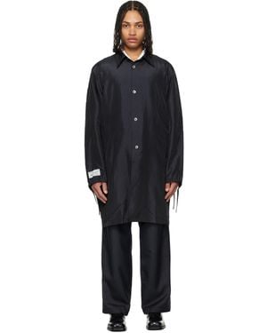 WOOYOUNGMI Wrinkle Long Coat - Black