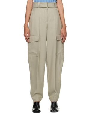 JOSEPH Taupe Devonport Trousers - Natural