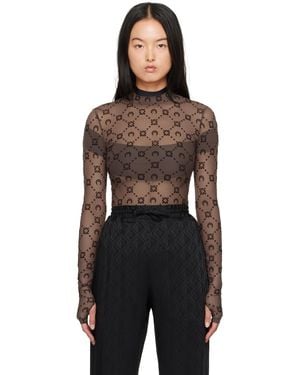 Marine Serre Ssense Exclusive Moonogram Second Skin Turtleneck - Black