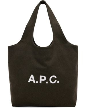 A.P.C. カーキ Ninon トートバッグ - ブラック