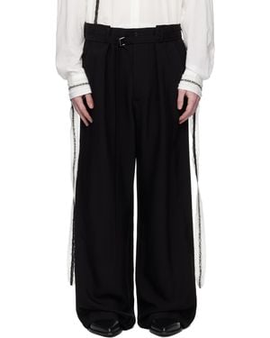 パンツ ANN DEMEULEMEESTER WIDE BUGGY BELT PANTS ANN DEMEULEMEESTER WIDE BUGGY BELT PANTS（Ann Demeulemeester