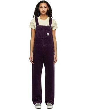 Carhartt Purple Corduroy Bib Overalls