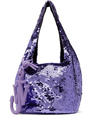 JW Anderson パープル ミニ スパンコール ショッパーバッグ